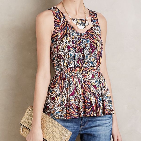 Anthropologie Tops - Anthropologie Deletta Corbara Peplum Tank